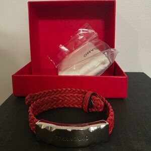 Salvatore Ferragamo Red Leather Bracelet